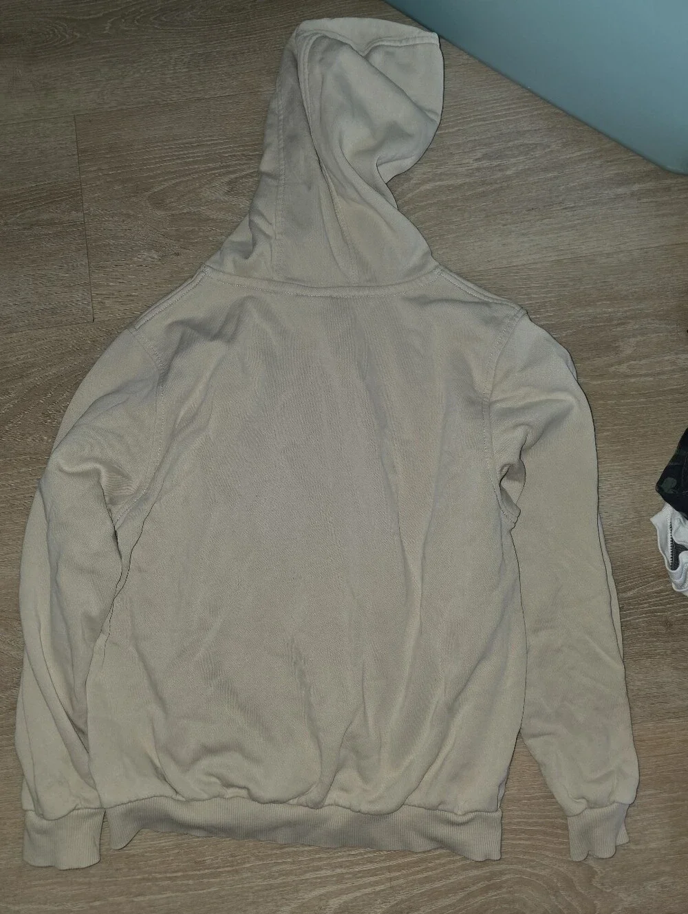 Nike Boys Beige Hoodie with White Swoosh